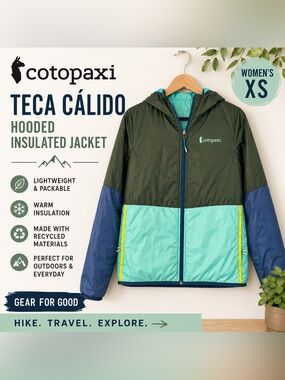 Cotopaxi Teca Cálido Hooded Insulated Jacket XS Colorblock Packable Outdoor
